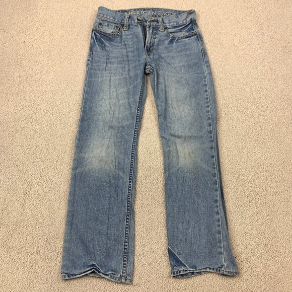 American Eagle Outfitters Straight Denim Jeans Men's Size 26/28 Blue Medium Wash - Picture 1 of 7